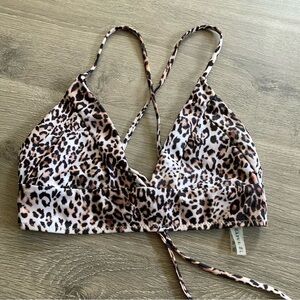 ⚡️2/$10⚡️Zaful cheetah print bikini top, size 4